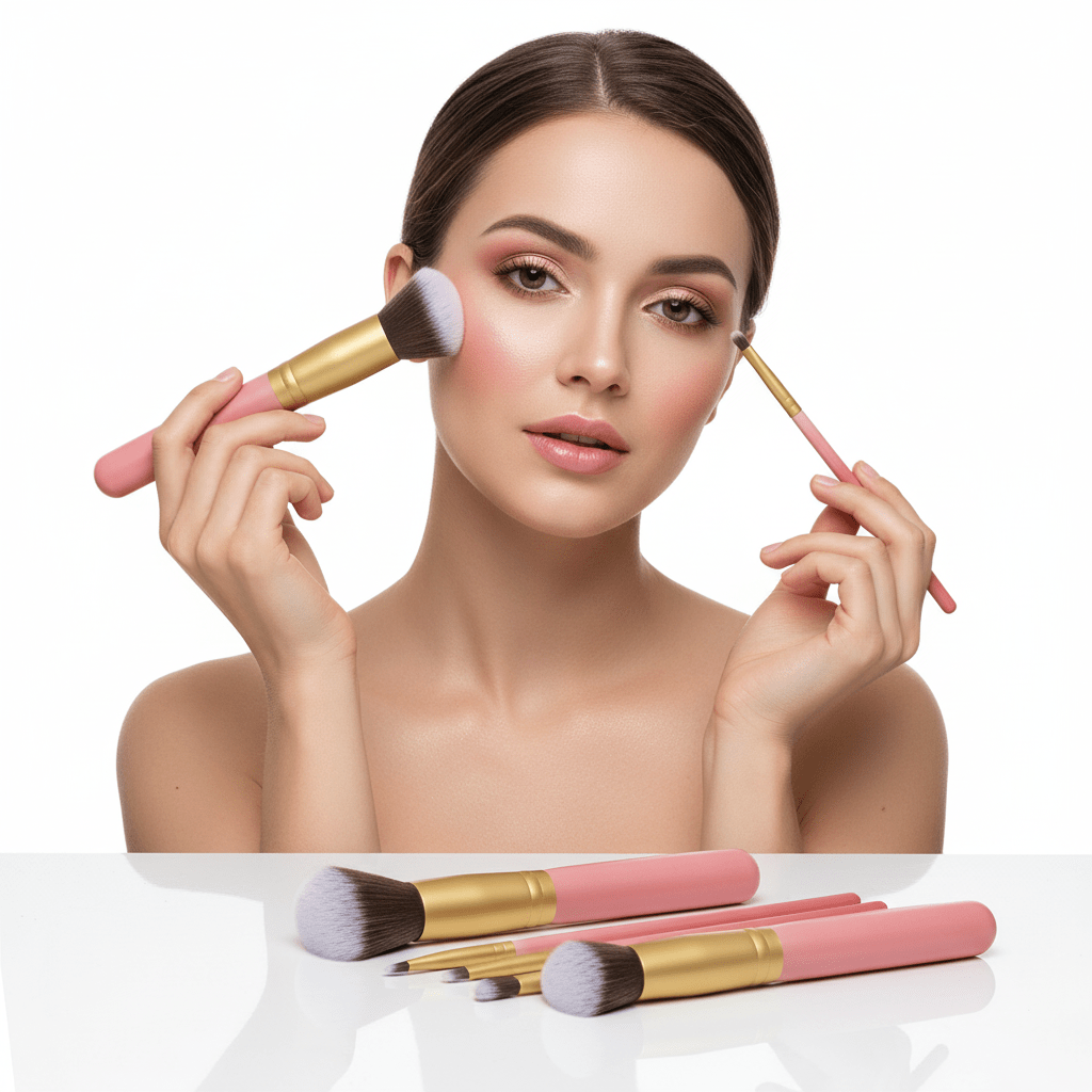 14pcs Wood Handle Makeup Brush Set - Bela - Rushnika