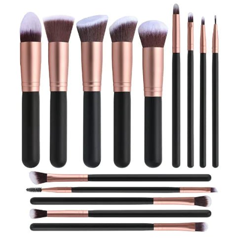 14pcs Wood Handle Makeup Brush Set - Bela - Rushnika