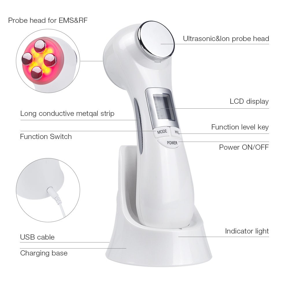 6 - in - 1 LED Skin Massage Beauty Device - Bela - Rushnika