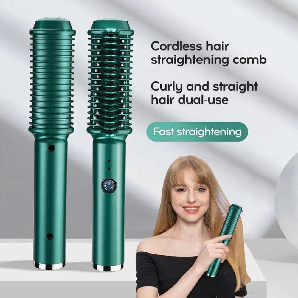 Dual - Purpose Electric Hair Comb for Curling & Straightening - Bela - Rushnika