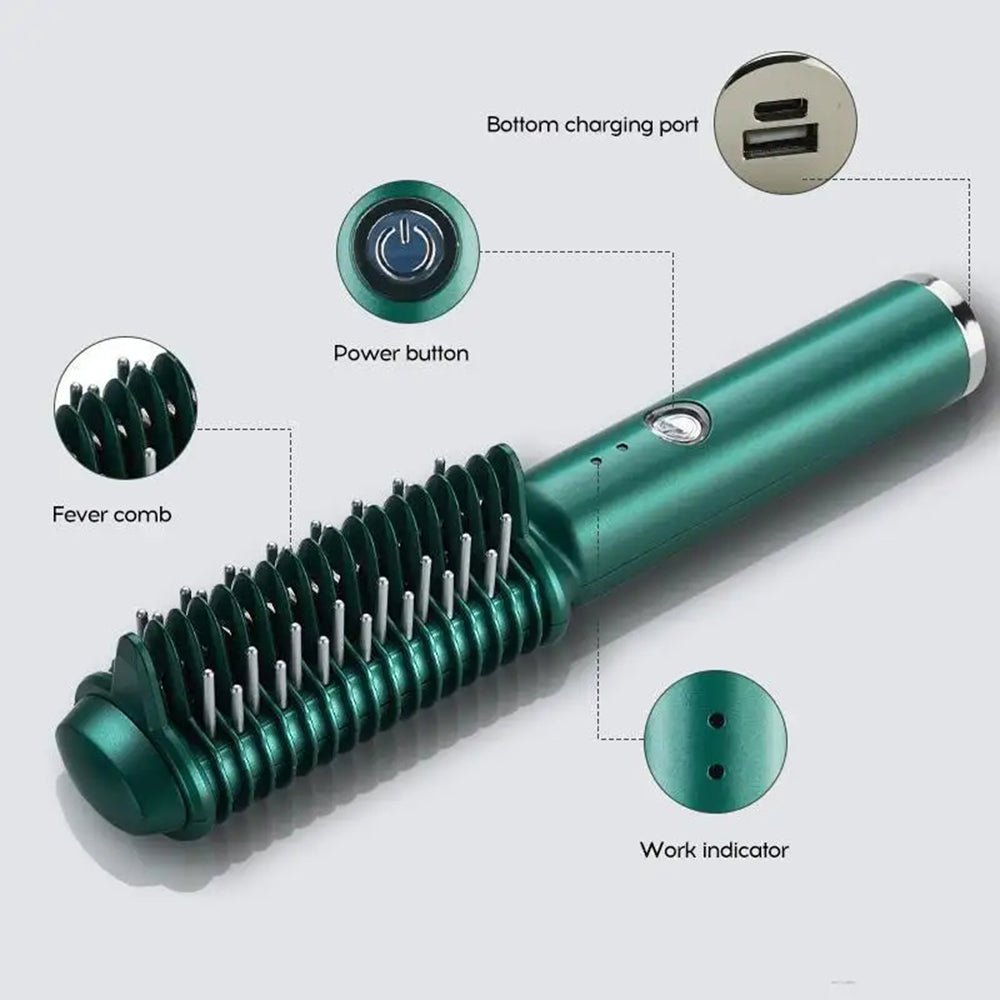 Dual - Purpose Electric Hair Comb for Curling & Straightening - Bela - Rushnika