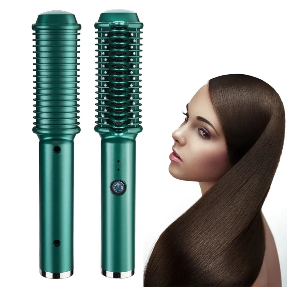 Dual - Purpose Electric Hair Comb for Curling & Straightening - Bela - Rushnika