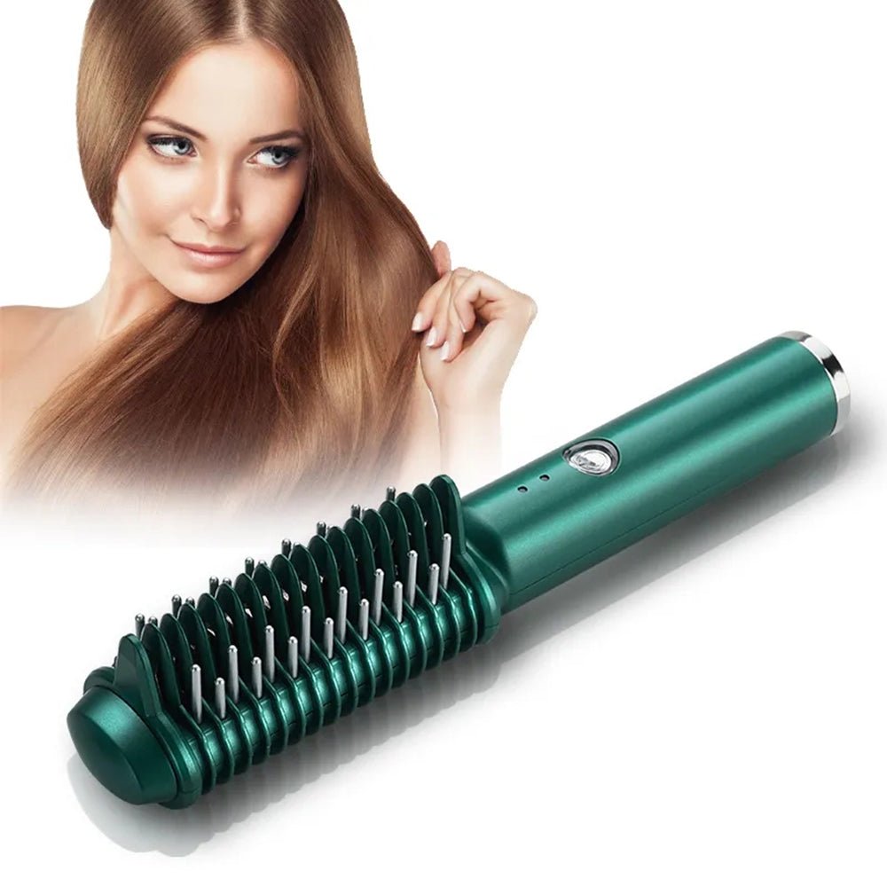 Dual - Purpose Electric Hair Comb for Curling & Straightening - Bela - Rushnika