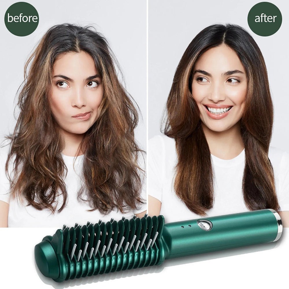 Dual - Purpose Electric Hair Comb for Curling & Straightening - Bela - Rushnika