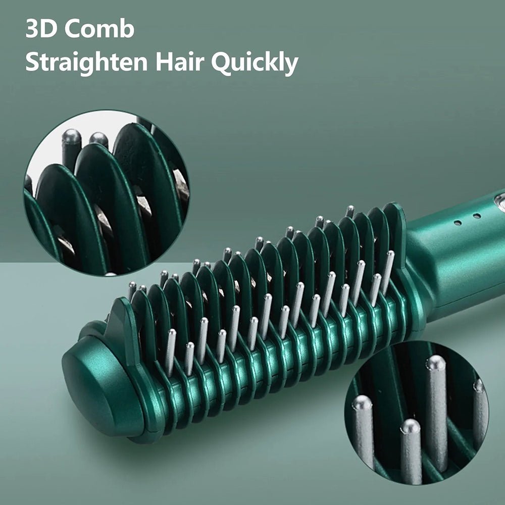 Dual - Purpose Electric Hair Comb for Curling & Straightening - Bela - Rushnika
