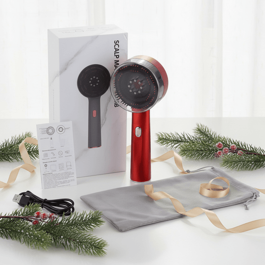 Hair Oiling Red Light Scalp Massager (One Set) - Bela - Rushnika