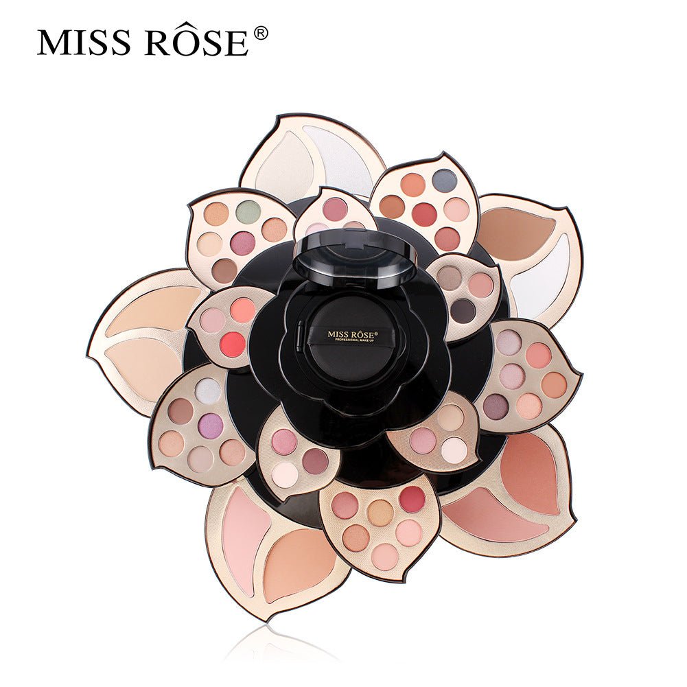 Multifunctional Makeup Full Set with Black Floral Palette - Bela - Rushnika