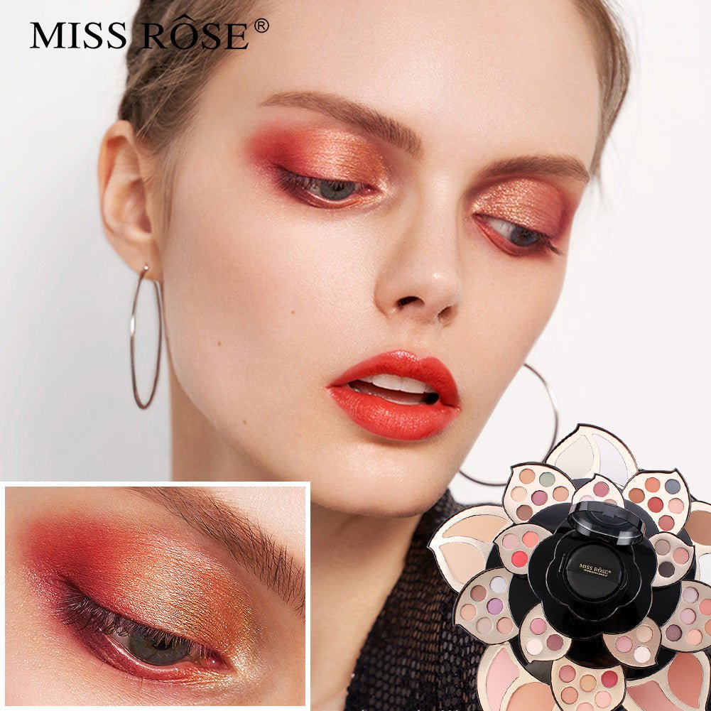 Multifunctional Makeup Full Set with Black Floral Palette - Bela - Rushnika