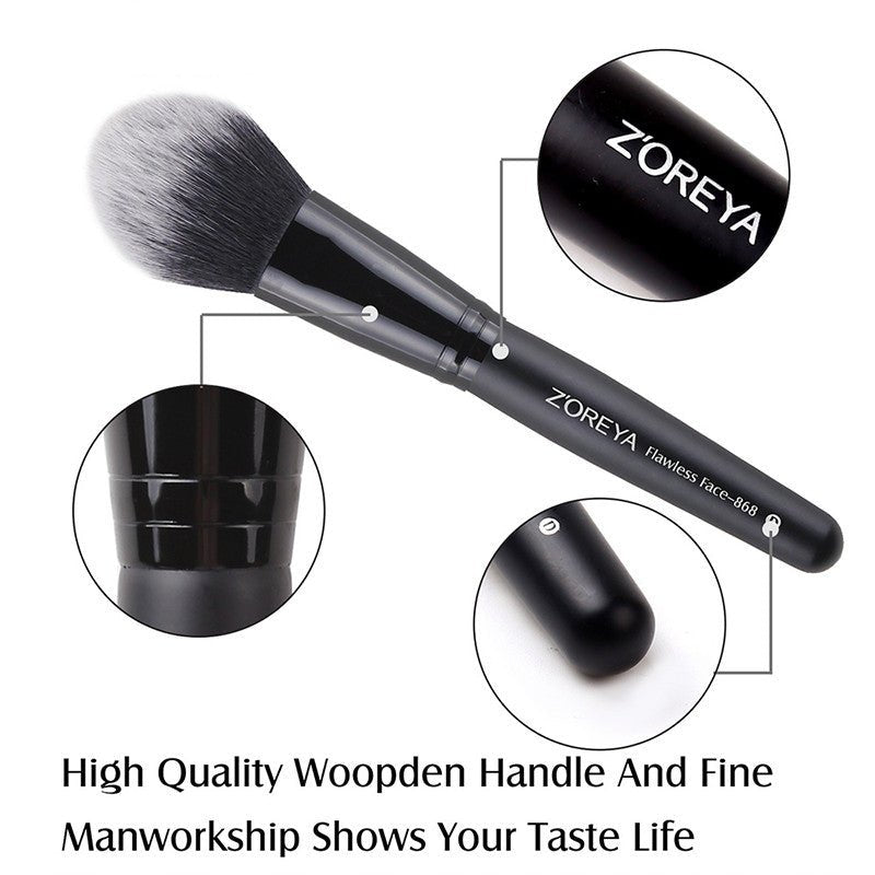 ZOREYA 15 - Piece Makeup Brush Set with Black Handles - Bela - Rushnika